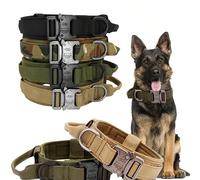 1 pezzo Collare tattico antistrappo per cani di grossa taglia, regolabile, con maniglia, protettore per il collo in nylon militare, adatto per pastore tedesco, dobermann e cani di taglia media-grande 