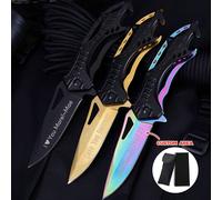 1 pezzo Coltello pieghevole in acciaio inox personalizzato con decorazione incisa al laser, ottimo regalo per uomo, marito, padre, fratello, ragazzo, ideale per la festa del papà, San Valentino, color