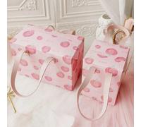1 pezzo Confezione regalo a forma di borsa pesca, scatola di presentazione per favori di matrimonio/compleanno A,B,C,DFumetto,Lettere,Frutta & verduraCarta tessile