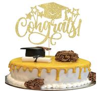 1 pezzo Congrats decorazione per torta con brillantini, decorazione per torte, classe del 2025, decorazione per torte 2025, per scuola, laurea, tema, feste, torte, dorate