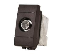 1 Pezzo Connettore Presa TV Terminale Maschio, Compatibile con Bticino Living International, Colore Nero, Serie MBL, 1 Modulo