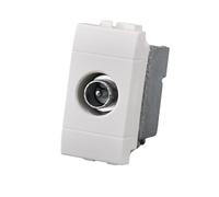 1 Pezzo Connettore Presa TV Terminale Maschio, Compatibile con Bticino Living Light, Colore Bianco, Serie MBL, 1 Modulo