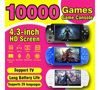 1 pezzo Console portatile da gioco con schermo da 4,3", scheda HD FC, emulatore GBA, doppio joystick, arcade tascabile, giocattolo elettronico retrò, mini joystick nostalgico, display a colori, 10.000