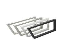 1 pezzo Consolle per lavabo TWK450 trapezoidale Nero opaco, asta per lavabo in acciaio, supporto a parete con portasciugamani