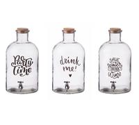 1 Pezzo Contenitore Barattolo con Rubinetto 2,4 Litri 3 Decori