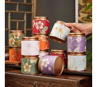 1 pezzo Contenitore da 500ml/100ml per cucina e dispensa per conservare tè, chicchi di caffè, zucchero e noci. Barattolo da tè in metallo, con buona chiusura. Fondo e coperchio rivestiti in smalto di 