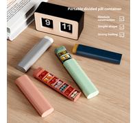 1 pezzo Contenitore portatile per pillole diviso - Custodia per pillole da viaggio con più scomparti e chiusura ermetica, design a forma semplice, ideale per la conservazione quotidiana/vacanza dei me