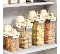 1 pezzo Contenitori ermetici per alimenti 1,75L/2,5L/3L - Organizzazione premium della dispensa da cucina per farina, riso, cereali | A prova di insetti e umidità, barattoli trasparenti impilabili con