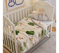 1 pezzo Coperta baby a doppio strato, morbida e confortevole, con stampa di leoni e fiori, adatta per bambini piccoli, sia maschi che femmine, utilizzabile in autunno e inverno, può essere usata come 