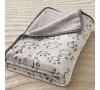 1 pezzo Coperta da animale domestico in flanella confortevole con impronte di zampa - tappetino per letto per cani piccoli e medi e cuccioli, soffice e caldo, tappetino per gabbia, divano, letto, rega