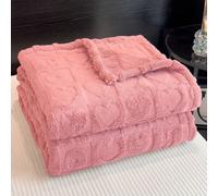 1 pezzo Coperta imbottita con motivo jacquard a cuore, in pile spesso, morbida e calda, utilizzabile sia come biancheria da letto che come coperta per il soggiorno, la camera da letto, il dormitorio, 