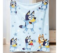 1 pezzo Coperta in flanella Bluey - Ideale per la decorazione della stanza, super morbida e leggera, stampa a cartoni animati, ottima per uso domestico, uso quotidiano, regalo di compleanno per amici,
