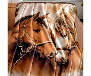 1 pezzo Coperta in flanella con stampa di cavallo, regalo per famiglia e amici, coperta per ufficio, coperta piccola, coperta per auto, coperta confortevole e calda per divano, ufficio, campeggio, ada