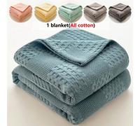 1 pezzo Coperta in tessuto a nido d'ape morbida e confortevole - Amichevole per la pelle, tinta unita, adatta per letto, divano, cuscino - Perfetta per rilassarsi e fare coccole 100*150,150*200,180*20