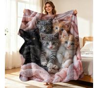 1 pezzo Coperta morbida e confortevole con stampa animale 2D, coperta da campeggio e tempo libero all'aperto, coperta multifunzione per divano, letto, casa, picnic, viaggio, comfort per tutte le stagi