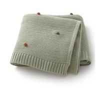 1 pezzo Coperta per neonati lavorata a maglia con palline di pompon 3D, coperta per condizionatore d'aria adatta per tutte le stagioni, regalo d'amore per San Valentino ATTENZIONE: Da usare solo sotto