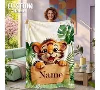 1 pezzo Coperta personalizzabile, multiuso per camera da letto, soggiorno, divano, spiaggia all'aperto, campeggio, con testo personalizzato per famiglia/animali domestici/coppia stampato, regalo di Na