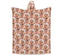 1 pezzo Coperta personalizzata in flanella per il letto, coperta divertente personalizzata con volto, coperta personalizzata come regalo di Natale, coperta per biancheria da letto, coperta con volto d