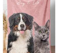 1 pezzo Coperta personalizzata specifica per animali domestici, con supporto per la personalizzazione di motivi e nomi di animali domestici, coperta personalizzata ultra morbida da 280GSM con stampa a