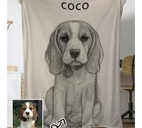 1 pezzo Coperta ritratto personalizzato del tuo animale domestico, può essere personalizzata con nome e immagine, materiale morbido e confortevole, scelta ideale per i proprietari di animali domestici