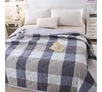 1 pezzo Coperta trapuntata leggera con stampa a quadri, minimalista moderna, morbida e confortevole, adatta per letto singolo o matrimoniale, utilizzabile in tutte le stagioni, coperta da divano tinta