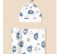 1 pezzo Copertina avvolgente con stampa e 1 pezzo cappellino abbinato, morbida e accogliente coperta per bambini ATTENZIONE: Da usare solo sotto la supervisione di un adulto, altrimenti ci sarà il ris