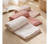 1 pezzo Copertina avvolgente in morbido cotone mussolina per neonati, coperta traspirante per neonati, biancheria da letto per la nursery, asciugamano da bagno per neonati, adatto per primavera ed est