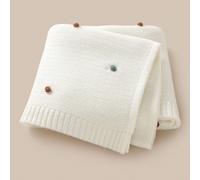 1 pezzo Copertina neonato lavorata a maglia con pon pon, design 3D, per tutte le stagioni, coperta per aria condizionata, regalo per San Valentino ATTENZIONE: Da usare solo sotto la supervisione di un