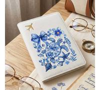 1 pezzo Copertina per passaporto con tema blu di farfalla, tartaruga marina e fiori, portafoglio da viaggio ultra sottile, porta documenti e porta carte di identità, organizzatore di documenti persona