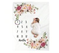 1 pezzo Copertina per registrare i traguardi del bambino, coperta creativa come sfondo fotografico per la crescita mensile, coperta multifunzionale per bambini, regalo per festa di nascità, decorazion