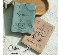 1 pezzo Copertina personalizzata per passaporto con testo personalizzato e design grafico. Adatto come regalo per il ritorno a scuola, regalo per viaggi, regalo per la festa del papà, regalo di San Va