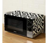 1 pezzo Copertura antipolvere per forno a microonde con motivo geometrico a scacchi in lino, semplice e ampia, che può prevenire polvere e macchie Tagli UnicaGeometricoTessuto