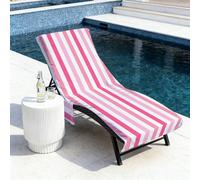 1 pezzo Copertura per sedia da spiaggia in super fibra a righe con tasca, leggera e traspirante, ideale per viaggi e vacanze al mare, essenziale per il bordo piscina | Copertura stile estivo | Copertu