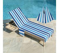 1 pezzo Copertura per sedia da spiaggia in super fibra a righe con tasca, leggera e traspirante, ideale per viaggi e vacanze al mare, essenziale per il bordo piscina | Copertura stile estivo | Copertu