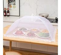 1 pezzo Copertura pieghevole in rete bianca, adatta per tavolo da pranzo, anti-mosca e anti-polvere per cucina, piatti da picnic all'aperto, accessori da cucina, utensili da cucina, forniture per la c