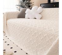 1 pezzo Copri divano in flanella morbida jacquard tinta unita, protettore morbido e antiscivolo lavabile in lavatrice, adatto anche per animali domestici, decorazione natalizia Posto Unico,2 Posto,3 P