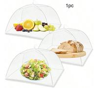 1 pezzo Coprifood pieghevole in rete bianca, coprifood multifunzionale per cucina e sala da pranzo anti-zanzare, coprifood pop-up anti-polvere per uso domestico, adatto per raduni all'aperto, picnic e
