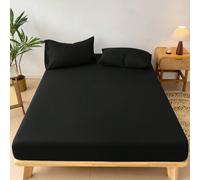 1 pezzo Coprimaterasso impermeabile, biancheria da letto, protettore per materasso, coprimaterasso nero, biancheria da letto per camera da letto, adatto per letti singoli, matrimoniali, queen e king s