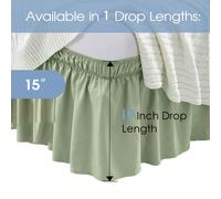 1 pezzo coprirete elastico tinta unita, coprirete arricciato avvolgente, articolo copriletto morbido, coprirete da letto con balza in pizzo, confortevole e amichevole per la pelle 99cm*190cm,138cm*190