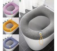 1 pezzo Coprisedile per WC comodo e lavabile - Cuscino in spandex morbido e spesso per comfort invernale - Adatto alla maggior parte dei WC - Disponibile in grigio, lilla chiaro, giallo, viola, blu, d