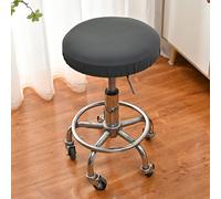 1 pezzo Coprisedile rotondo glitterato grigio, stile moderno, anti-polvere, rimovibile, elastico, coprisedile di alta qualità per sgabello da bar, adatto per casa, bar, ecc. Disponibile nei colori ner