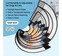 1 pezzo Copritest di protezione a forma di cerchio per animali domestici Elizabeth, per prevenire graffi durante il bagno di cani e gatti N. 7,N. 6,N. 5,N. 4,N. 3,2 +,N. 2,N. 1,extra largePolipropilen