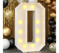 1 pezzo Cornice digitale luminosa Marquee 73cm/28.7 pollici, pannello KT con numeri da 0 a 9, con staffa, luce decorativa per feste, compleanni, anniversari, Natale numero 1,numero 2,numero 3,numero 4