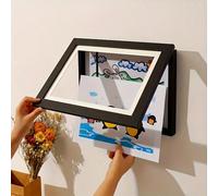 1 pezzo Cornice espositiva magnetica A4 - Opposizione frontale, design pieghevole per disegni e foto di giovani - Decoro da parete versatile con tema a cartone per casa e ufficio, opera d'arte a carto