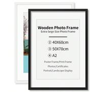 1 pezzo Cornice portafoto in legno, cornice extra large da 50x70cm, cornice per cartellone da 40x60cm, cornice in legno A2 con passepartout A3 per foto, decorazione da parete per la casa, cornice port