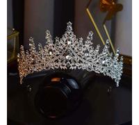 1 pezzo Corona in cristallo argento, adatta per spose, regine, principesse, accessorio per capelli ideale per compleanni, balli e feste, accessori per capelli da matrimonio Tagli UnicaLega di zinco