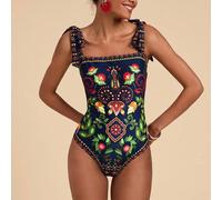 1 pezzo Costume da bagno intero da donna, adatto per la spiaggia e le vacanze estive L,M,S,XLFloreale,Grafico,Tribale,Piante,stampa dappertuttoTessuto
