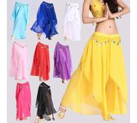 1 pezzo Costume da ballo per jazz, latino, danza del ventre, gonna per esibizione sul palco, gonna per pratica di danza del ventre, abito da ballo, accessorio da ballo Arancione (gonna singola),Blu la