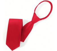 1 pezzo Cravatta rossa regolabile da uomo, adatta per sposo, testimone di nozze, cravatta formale di colore solido minimalista per affari Colore unicoPoliestere