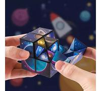 1 pezzo Cubo a stella infinita: regalo per il Ramadan e la Pasqua, puzzle 3D galassia 2 in 1, giocattolo logico STEM spaziale, gioco intellettuale solo per adolescenti e adulti Tagli UnicaABS